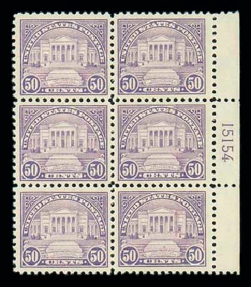 Value of US Stamps Scott Cat. 570 - 1923 50c Arlington Amphitheater Perf 11. Matthew Bennett International, Dec 2007, Sale 325, Lot 2240