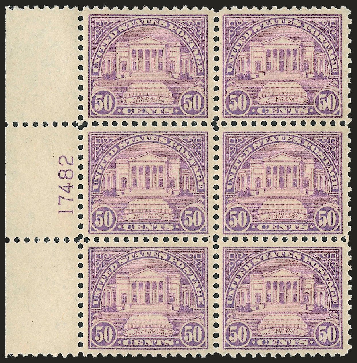 US Stamps Price Scott Cat. 570: 50c 1923 Arlington Amphitheater Perf 11. Robert Siegel Auction Galleries, Apr 2010, Sale 984, Lot 970