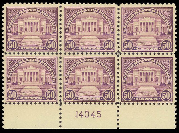 US Stamp Value Scott 570 - 1923 50c Arlington Amphitheater Perf 11. Daniel Kelleher Auctions, Jan 2012, Sale 628, Lot 564