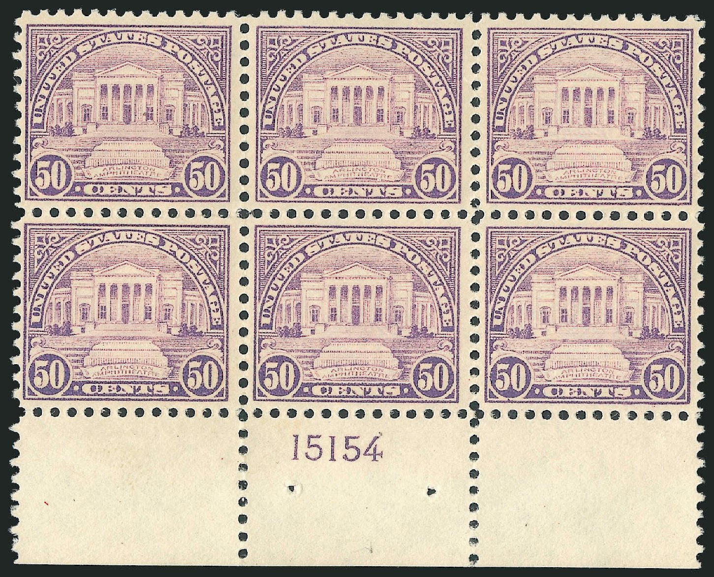 US Stamps Prices Scott Catalogue #570: 50c 1923 Arlington Amphitheater Perf 11. Robert Siegel Auction Galleries, Mar 2011, Sale 1007, Lot 2844