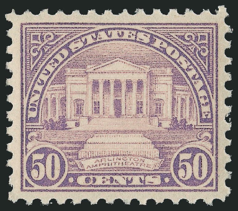Costs of US Stamps Scott Cat. # 570: 50c 1923 Arlington Amphitheater Perf 11. Robert Siegel Auction Galleries, Nov 2012, Sale 1034, Lot 494