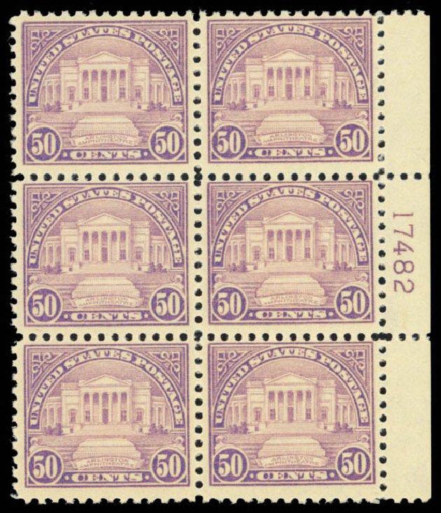 US Stamp Values Scott Catalog 570: 1923 50c Arlington Amphitheater Perf 11. Daniel Kelleher Auctions, Mar 2013, Sale 635, Lot 725