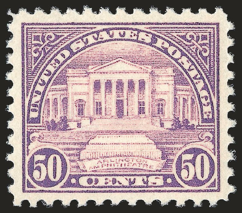 Costs of US Stamps Scott Catalog 570 - 1923 50c Arlington Amphitheater Perf 11. Robert Siegel Auction Galleries, Sep 2009, Sale 976, Lot 2152