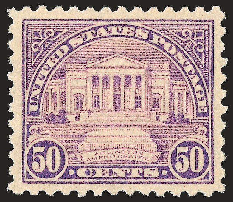 US Stamp Price Scott Catalog # 570 - 1923 50c Arlington Amphitheater Perf 11. Robert Siegel Auction Galleries, Sep 2008, Sale 962, Lot 2856