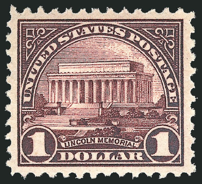 US Stamp Price Scott Catalog #571 - 1923 US$1.00 Lincoln Memorial Perf 11. Robert Siegel Auction Galleries, Sep 2008, Sale 962, Lot 2857