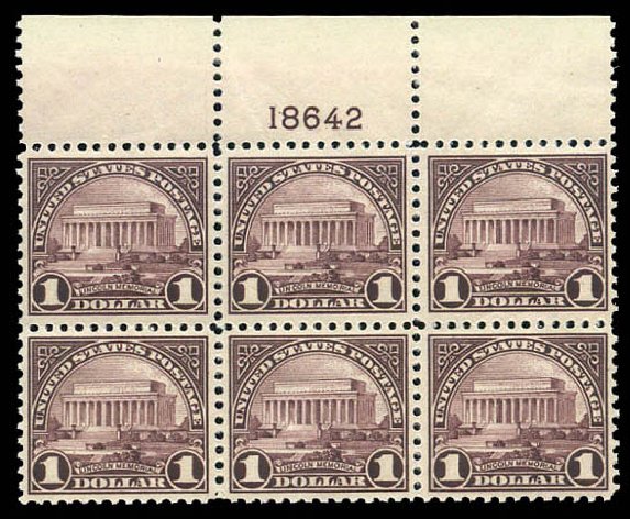 Price of US Stamp Scott Catalogue 571: 1923 US$1.00 Lincoln Memorial Perf 11. Matthew Bennett International, Mar 2011, Sale 337, Lot 3030