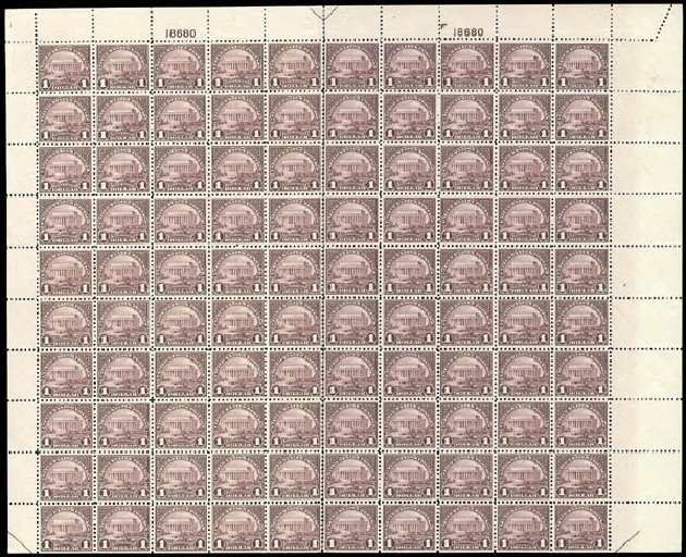 Prices of US Stamp Scott Catalog # 571: 1923 US$1.00 Lincoln Memorial Perf 11. Matthew Bennett International, Sep 2012, Sale 346, Lot 876