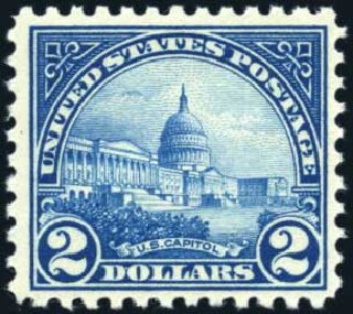 Prices of US Stamp Scott Catalogue #572 - 1923 US$2.00 US Capitol Perf 11. Harmer-Schau Auction Galleries, Mar 2011, Sale 89, Lot 347