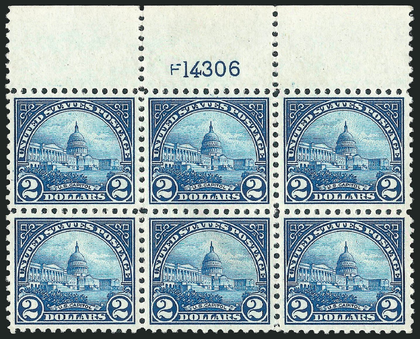 Cost of US Stamps Scott Catalog 572: US$2.00 1923 US Capitol Perf 11. Robert Siegel Auction Galleries, Jun 2010, Sale 992, Lot 2537