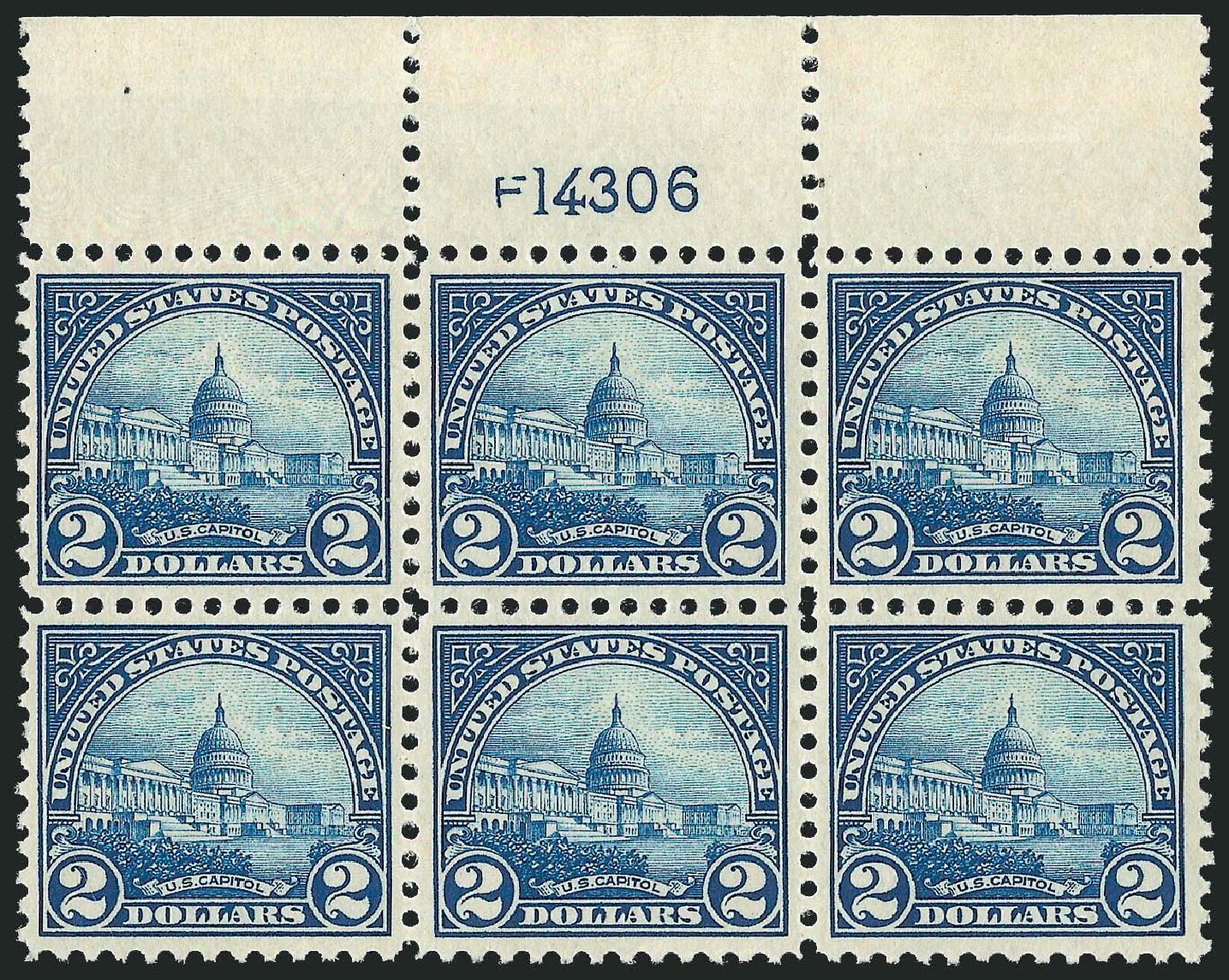 Cost of US Stamp Scott Catalogue #572 - US$2.00 1923 US Capitol Perf 11. Robert Siegel Auction Galleries, Apr 2014, Sale 1068, Lot 318