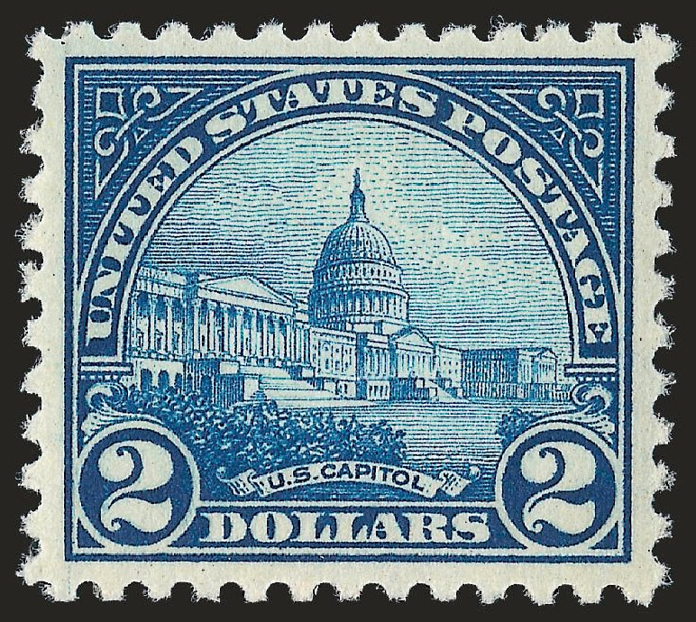 Value of US Stamp Scott Cat. 572: 1923 US$2.00 US Capitol Perf 11. Robert Siegel Auction Galleries, Sep 2009, Sale 976, Lot 2158