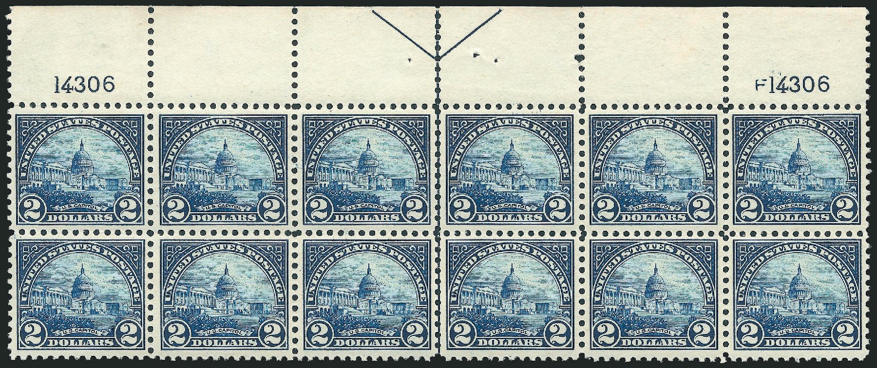 US Stamp Value Scott Catalogue # 572: 1923 US$2.00 US Capitol Perf 11. Robert Siegel Auction Galleries, Oct 2010, Sale 997, Lot 6098