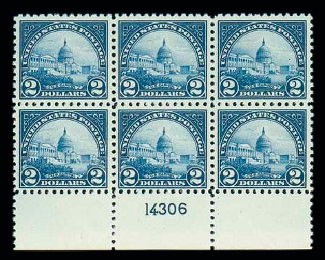 Cost of US Stamps Scott 572 - 1923 US$2.00 US Capitol Perf 11. Matthew Bennett International, Dec 2007, Sale 325, Lot 2249