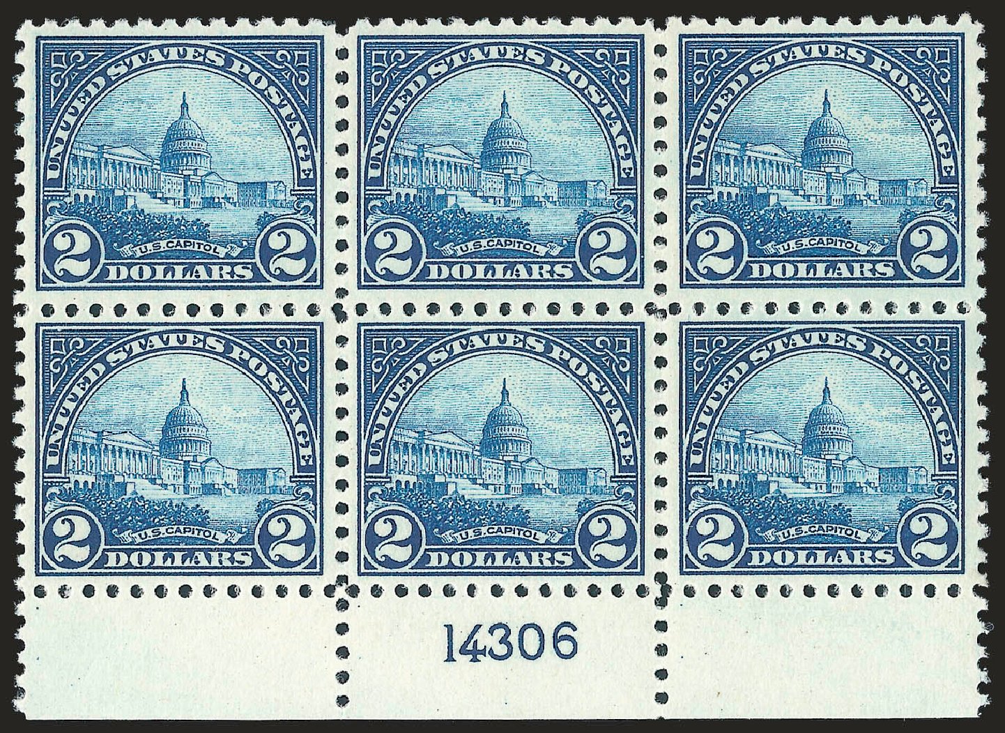 Value of US Stamps Scott Cat. # 572 - 1923 US$2.00 US Capitol Perf 11. Robert Siegel Auction Galleries, Sep 2009, Sale 976, Lot 2159