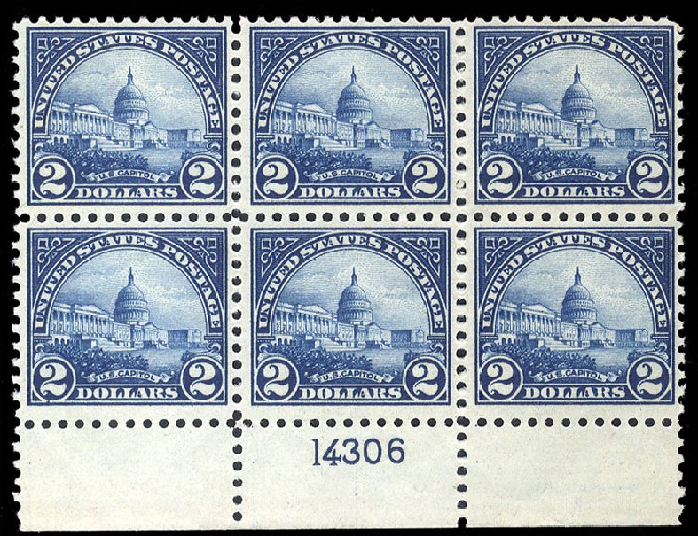 Price of US Stamps Scott Cat. 572 - US$2.00 1923 US Capitol Perf 11. Cherrystone Auctions, Jul 2010, Sale 201007, Lot 80