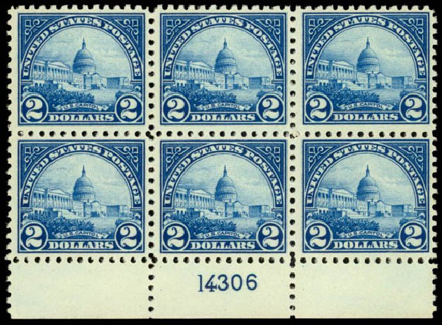 Price of US Stamps Scott # 572: 1923 US$2.00 US Capitol Perf 11. Daniel Kelleher Auctions, Sep 2013, Sale 639, Lot 3680