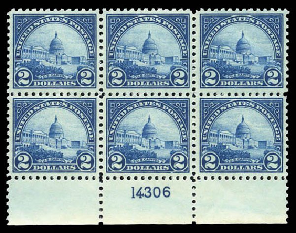 US Stamps Prices Scott # 572 - US$2.00 1923 US Capitol Perf 11. Matthew Bennett International, Mar 2011, Sale 337, Lot 3031