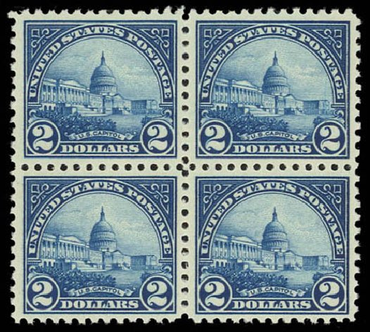 Price of US Stamps Scott # 572: US$2.00 1923 US Capitol Perf 11. Daniel Kelleher Auctions, Jul 2011, Sale 625, Lot 1081