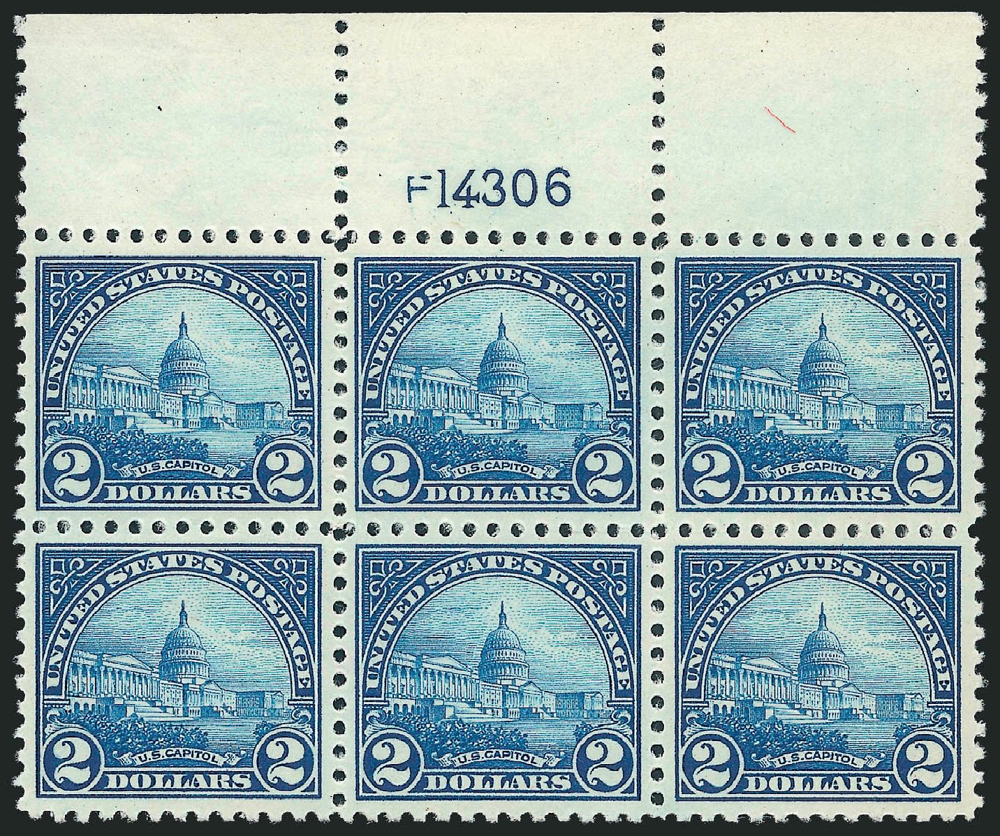 US Stamp Price Scott Catalog # 572: US$2.00 1923 US Capitol Perf 11. Robert Siegel Auction Galleries, Mar 2011, Sale 1007, Lot 2851