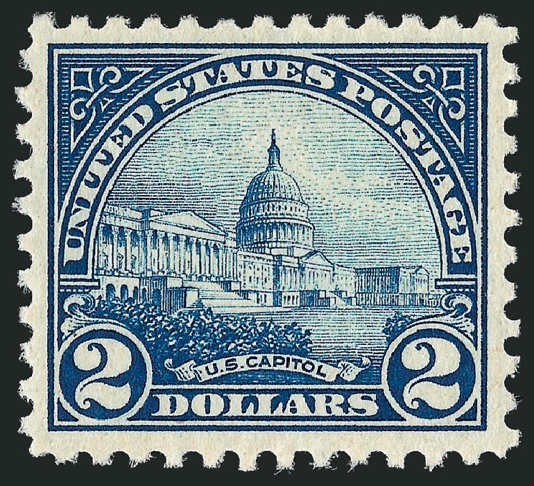 Cost of US Stamp Scott Catalogue # 572: US$2.00 1923 US Capitol Perf 11. Robert Siegel Auction Galleries, Sep 2008, Sale 962, Lot 2861