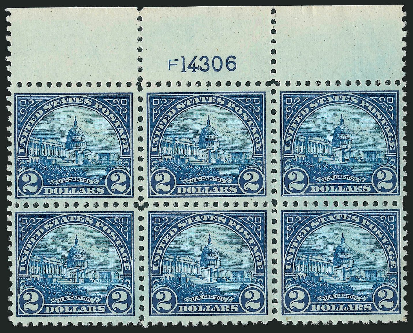 US Stamp Value Scott Catalog #572: US$2.00 1923 US Capitol Perf 11. Robert Siegel Auction Galleries, Oct 2011, Sale 1014, Lot 2064