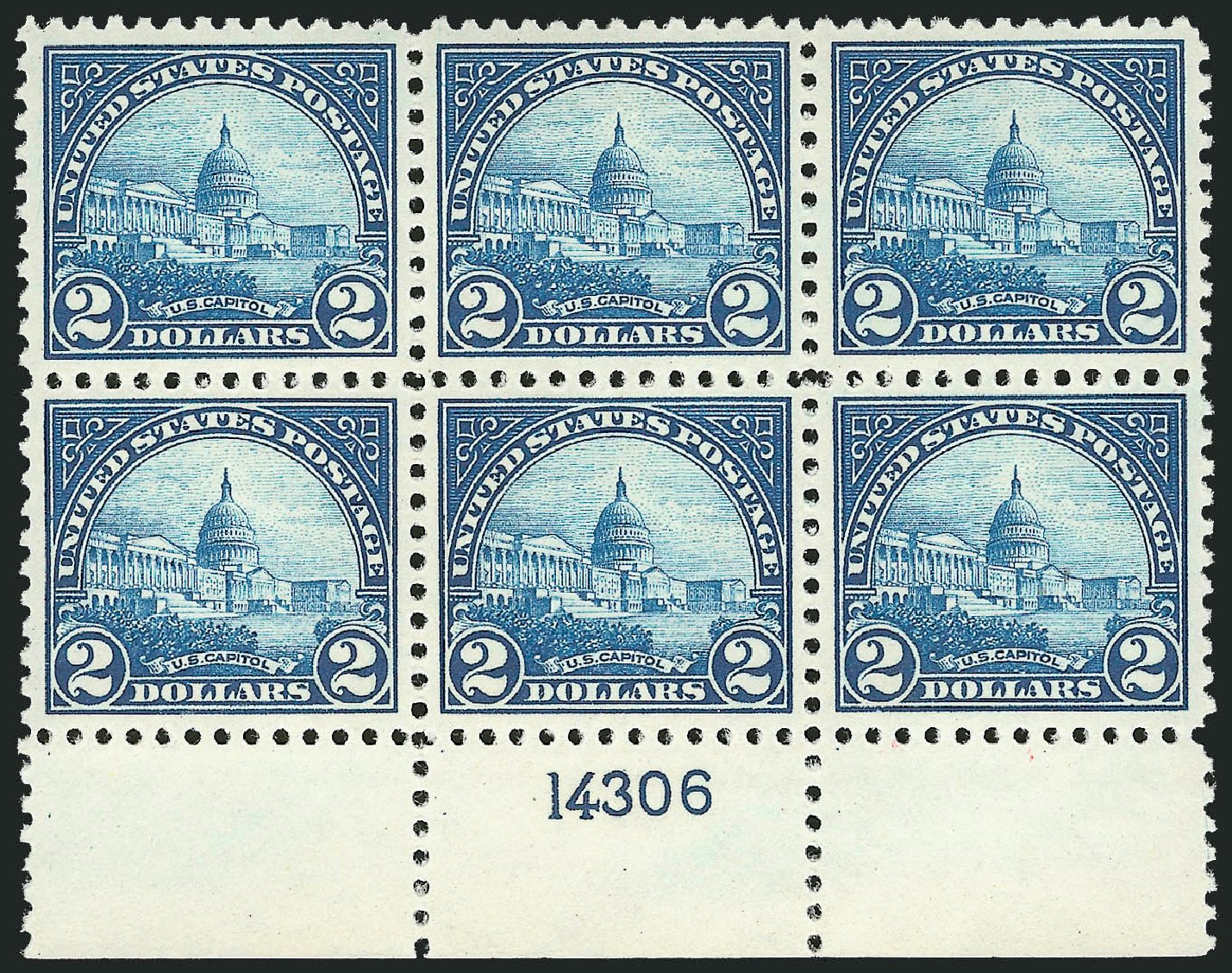 US Stamps Value Scott Catalog # 572 - 1923 US$2.00 US Capitol Perf 11. Robert Siegel Auction Galleries, Dec 2012, Sale 1037, Lot 2134