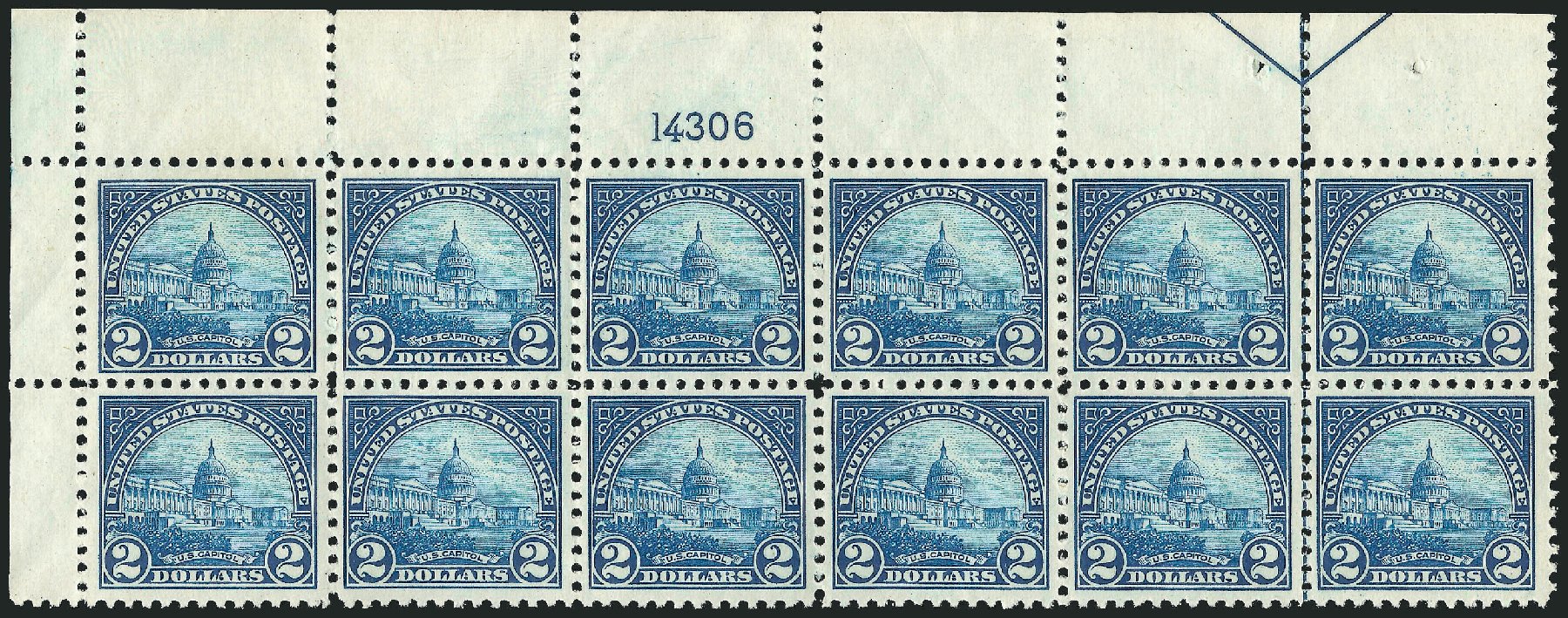 Price of US Stamp Scott # 572: US$2.00 1923 US Capitol Perf 11. Robert Siegel Auction Galleries, Sep 2014, Sale 1078, Lot 604