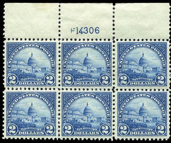 US Stamp Prices Scott #572 - 1923 US$2.00 US Capitol Perf 11. Matthew Bennett International, Mar 2011, Sale 337, Lot 3032