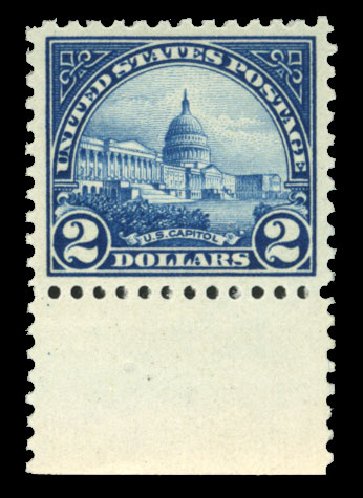 Price of US Stamps Scott Catalog # 572 - US$2.00 1923 US Capitol Perf 11. Cherrystone Auctions, Jul 2013, Sale 201307, Lot 142