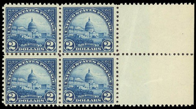 US Stamps Price Scott Cat. # 572 - 1923 US$2.00 US Capitol Perf 11. Daniel Kelleher Auctions, Apr 2012, Sale 629, Lot 402