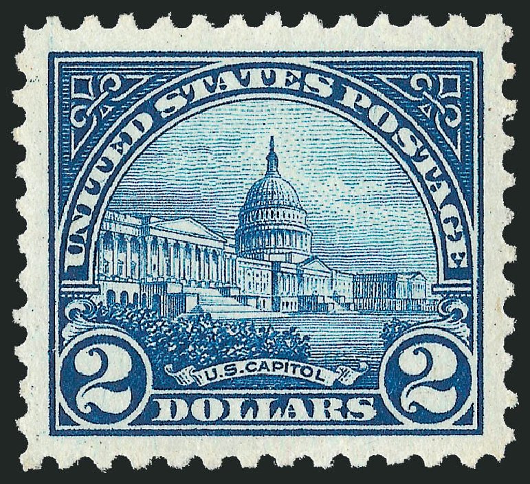 US Stamps Values Scott Catalog # 572 - 1923 US$2.00 US Capitol Perf 11. Robert Siegel Auction Galleries, Dec 2008, Sale 967, Lot 4952