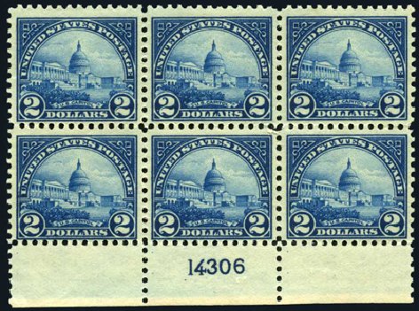 US Stamp Value Scott Catalogue # 572 - US$2.00 1923 US Capitol Perf 11. Harmer-Schau Auction Galleries, Apr 2008, Sale 77, Lot 103
