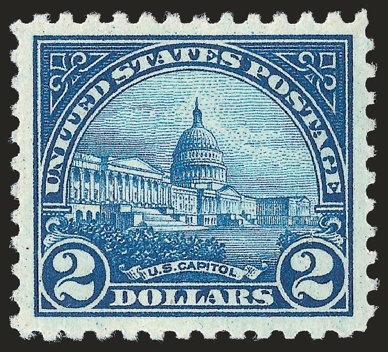 Cost of US Stamp Scott # 572: 1923 US$2.00 US Capitol Perf 11. Robert Siegel Auction Galleries, Dec 2008, Sale 967, Lot 4953