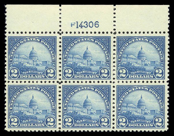 US Stamps Value Scott Catalogue #572: US$2.00 1923 US Capitol Perf 11. Matthew Bennett International, Sep 2010, Sale 331, Lot 776