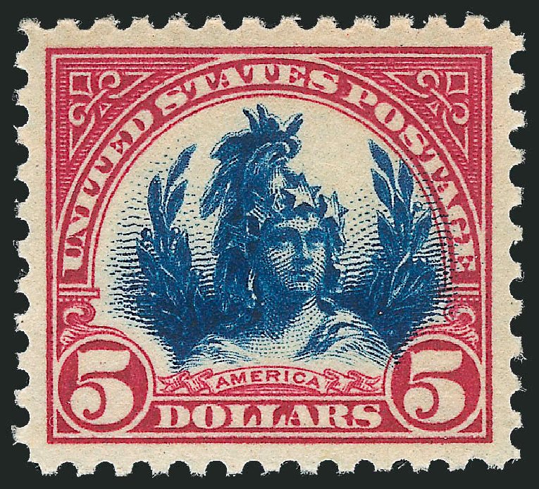Cost of US Stamp Scott Catalogue #573 - US$5.00 1923 Freedom Statue Perf 11. Robert Siegel Auction Galleries, Dec 2012, Sale 1037, Lot 2137