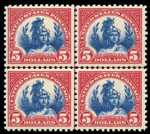 US Stamps Values Scott Cat. #573 - 1923 US$5.00 Freedom Statue Perf 11. Matthew Bennett International, Sep 2011, Sale 338, Lot 1968