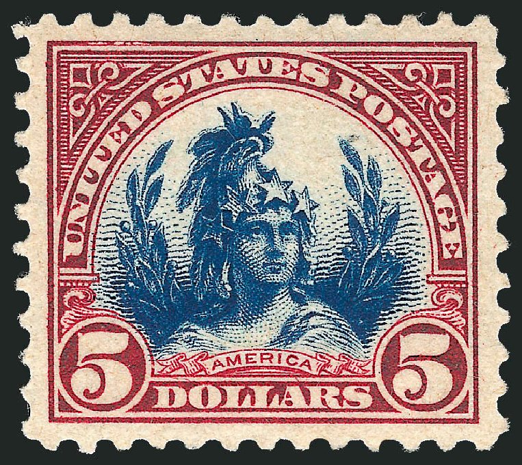 Costs of US Stamps Scott 573 - US$5.00 1923 Freedom Statue Perf 11. Robert Siegel Auction Galleries, Mar 2011, Sale 1007, Lot 2858