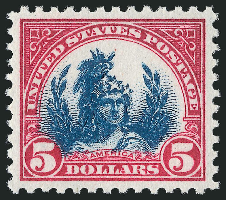 Cost of US Stamp Scott # 573 - US$5.00 1923 Freedom Statue Perf 11. Robert Siegel Auction Galleries, Nov 2012, Sale 1034, Lot 498