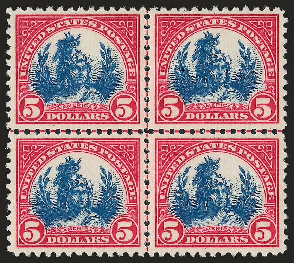 Prices of US Stamps Scott Catalog # 573 - 1923 US$5.00 Freedom Statue Perf 11. Robert Siegel Auction Galleries, Apr 2010, Sale 984, Lot 978