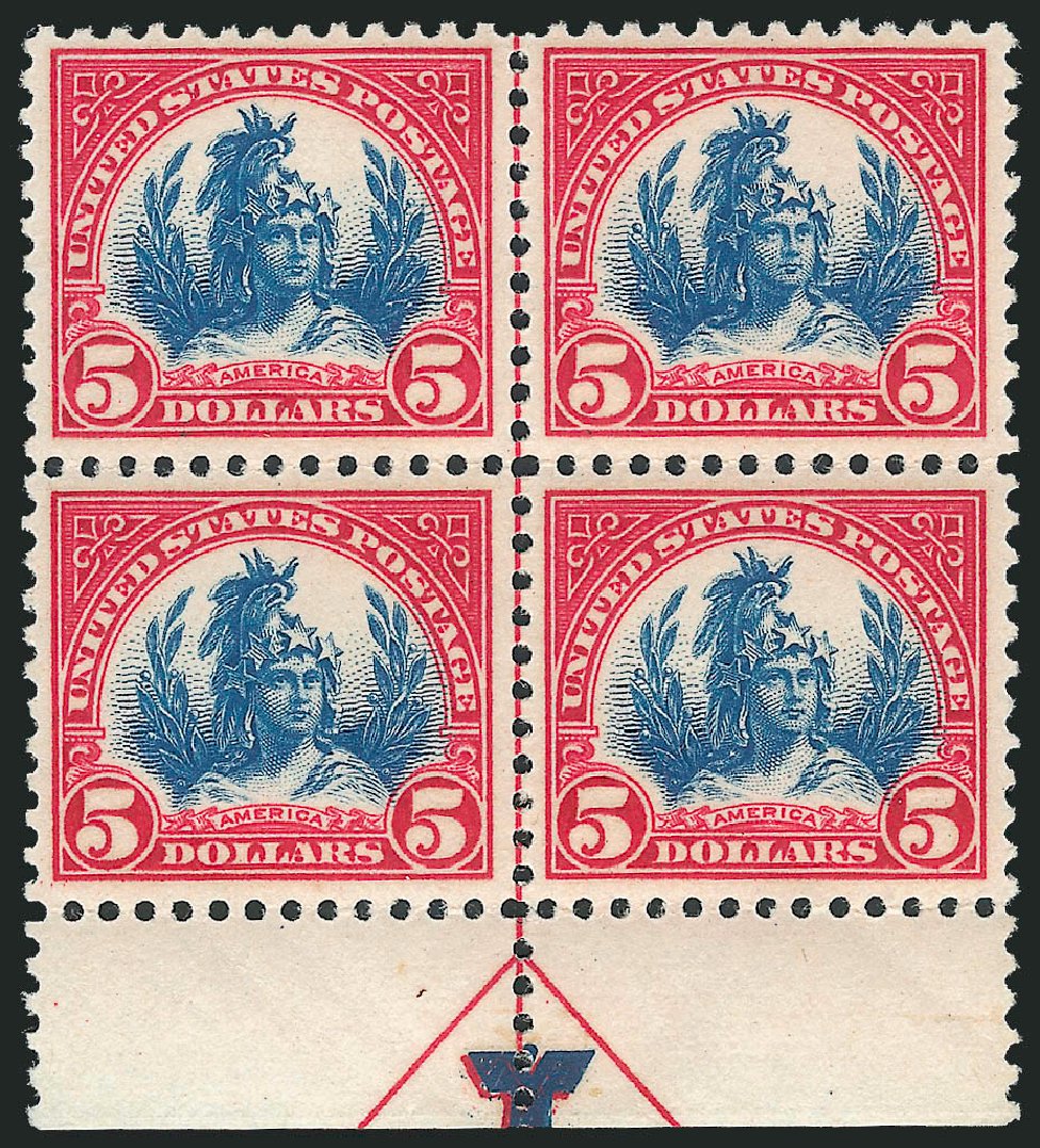 US Stamp Prices Scott #573 - US$5.00 1923 Freedom Statue Perf 11. Robert Siegel Auction Galleries, Mar 2013, Sale 1040, Lot 1979
