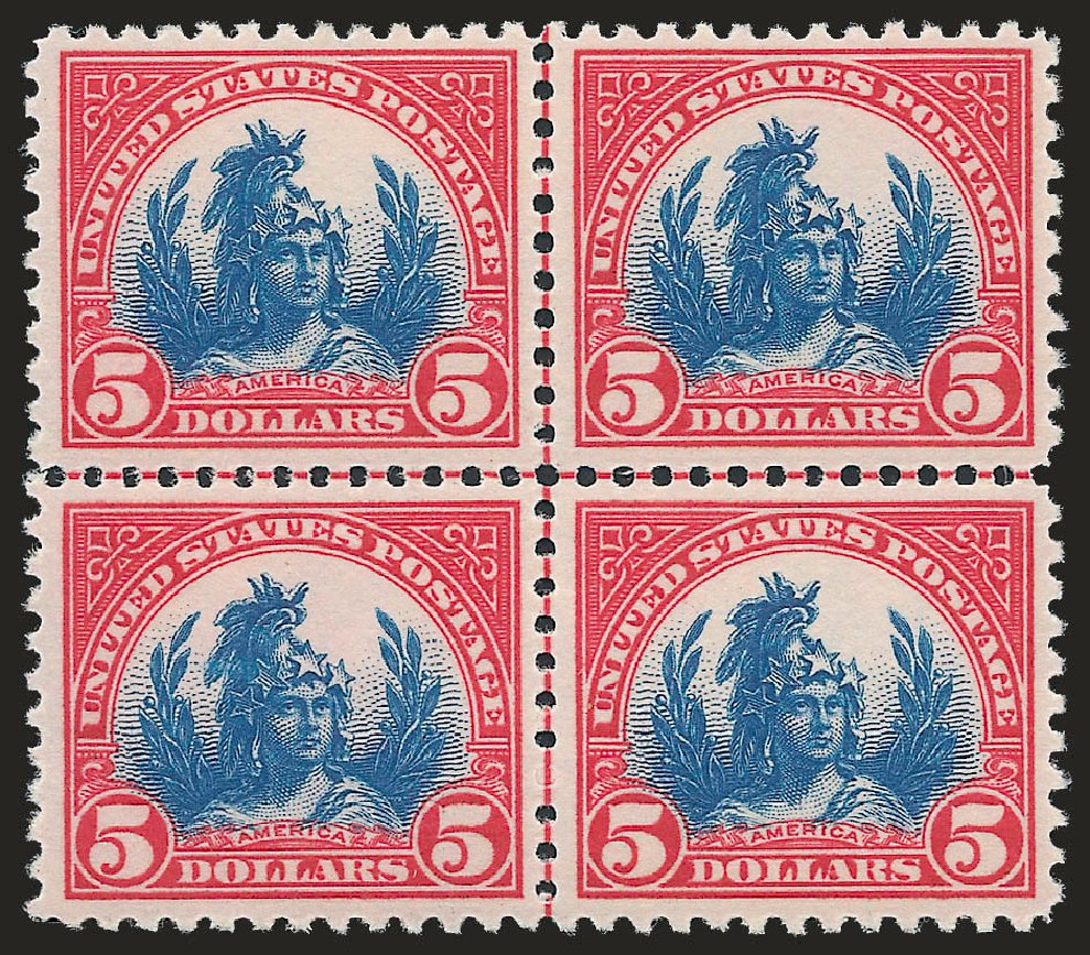 US Stamps Prices Scott Catalog 573 - US$5.00 1923 Freedom Statue Perf 11. Robert Siegel Auction Galleries, Dec 2009, Sale 982, Lot 5959