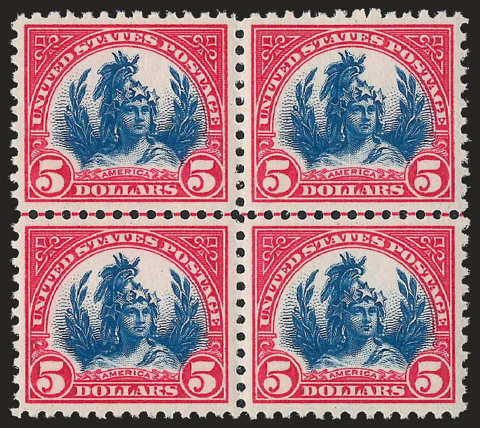 US Stamps Prices Scott Catalogue 573: 1923 US$5.00 Freedom Statue Perf 11. Robert Siegel Auction Galleries, Apr 2010, Sale 984, Lot 979