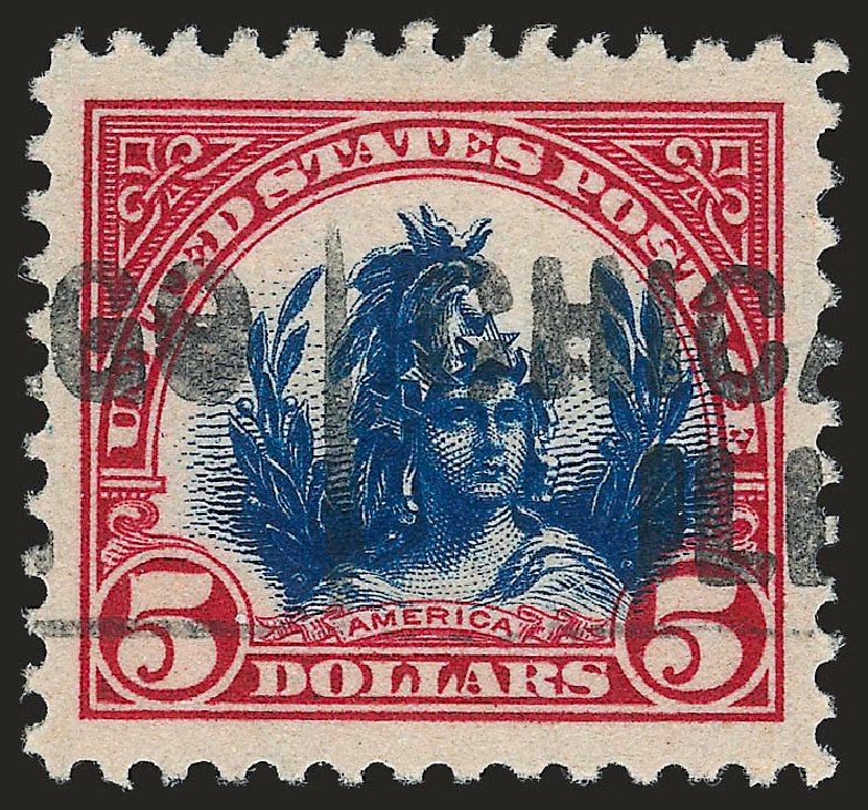 Values of US Stamp Scott Catalogue #573 - US$5.00 1923 Freedom Statue Perf 11. Robert Siegel Auction Galleries, Jun 2010, Sale 992, Lot 2539