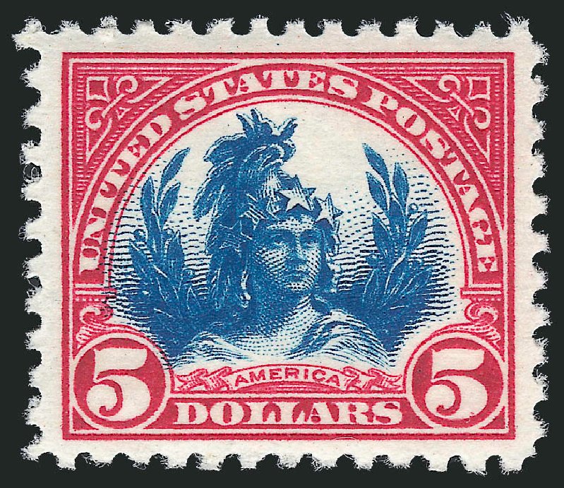 US Stamp Price Scott 573 - 1923 US$5.00 Freedom Statue Perf 11. Robert Siegel Auction Galleries, Dec 2010, Sale 1000, Lot 1250