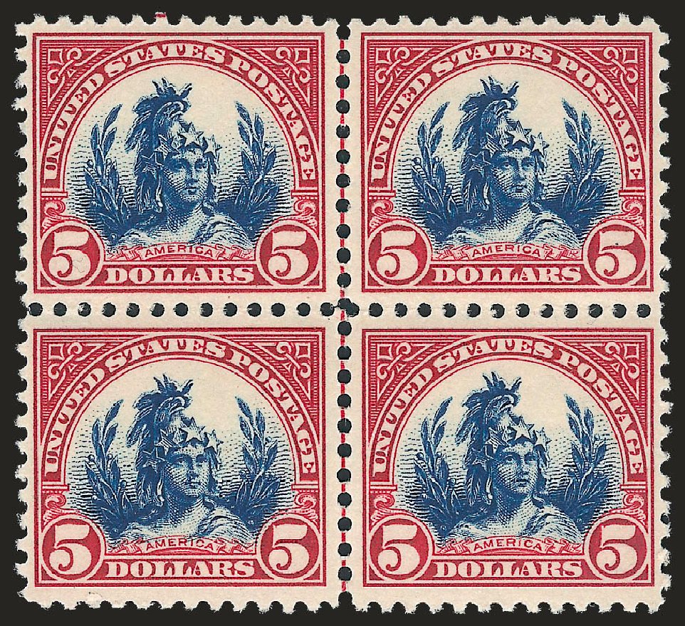 Cost of US Stamps Scott Catalog 573: 1923 US$5.00 Freedom Statue Perf 11. Robert Siegel Auction Galleries, Mar 2011, Sale 1007, Lot 2860
