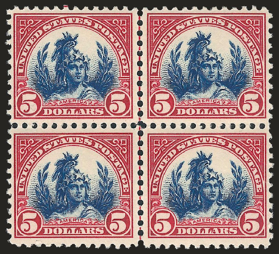 Prices of US Stamps Scott Cat. # 573: 1923 US$5.00 Freedom Statue Perf 11. Robert Siegel Auction Galleries, Dec 2009, Sale 982, Lot 5960