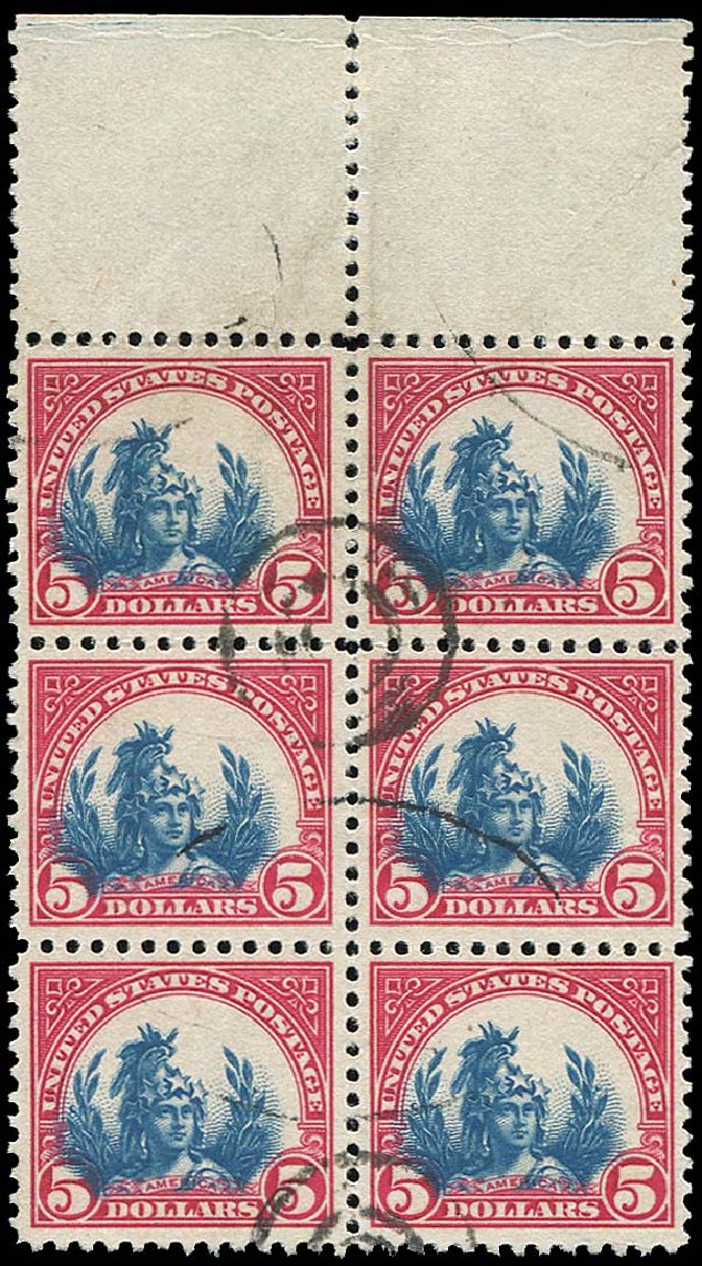 US Stamp Price Scott Catalogue # 573 - US$5.00 1923 Freedom Statue Perf 11. Regency-Superior, Jan 2015, Sale 109, Lot 1341