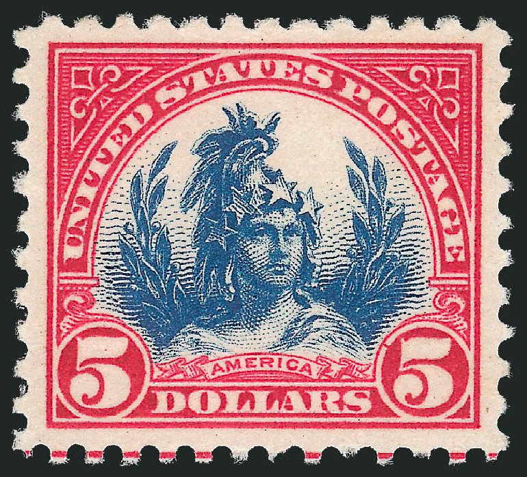 Prices of US Stamp Scott Catalogue #573 - US$5.00 1923 Freedom Statue Perf 11. Robert Siegel Auction Galleries, Oct 2011, Sale 1014, Lot 2071