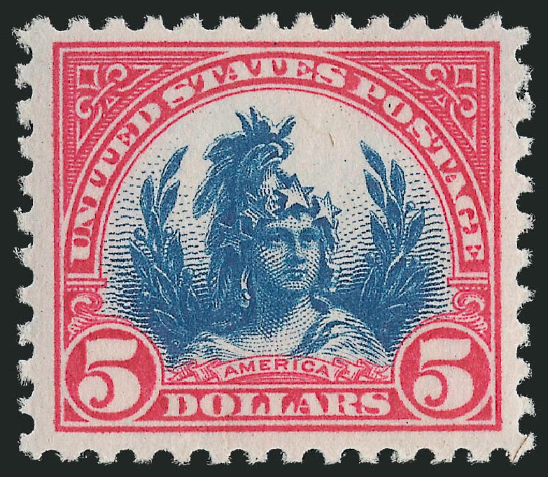 US Stamps Prices Scott Catalogue 573 - 1923 US$5.00 Freedom Statue Perf 11. Robert Siegel Auction Galleries, Nov 2013, Sale 1061, Lot 4011