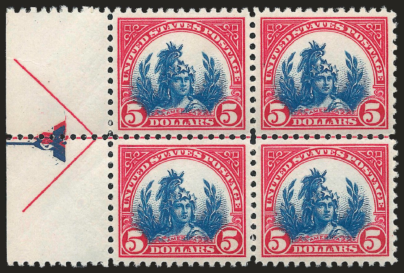 US Stamp Value Scott Cat. #573 - US$5.00 1923 Freedom Statue Perf 11. Robert Siegel Auction Galleries, Apr 2010, Sale 984, Lot 991